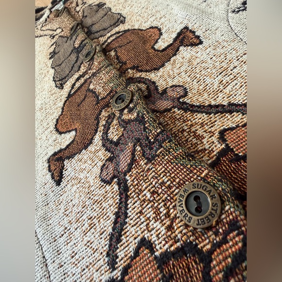 VTG Sugar Street Weavers Tapestry Jacket One Size GrannyCore CottageCore USA 90s - Picture 7 of 7